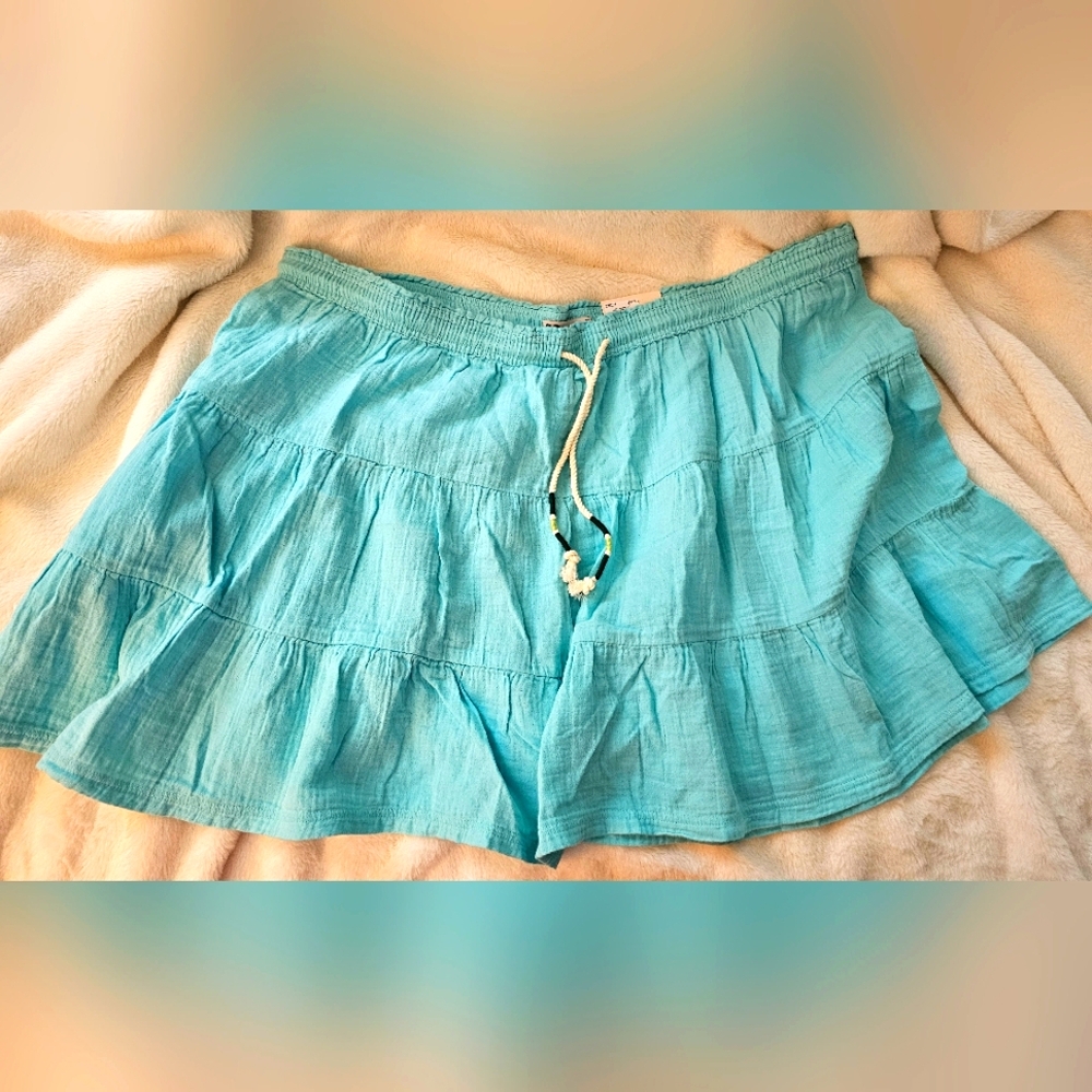 Turquoise Tiered Skirt
